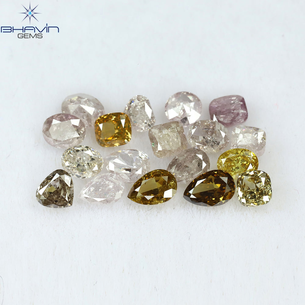 2.32 CT/18 Pcs Mix Shape Natural Diamond Pink Color I2 Clarity (4.30 MM)