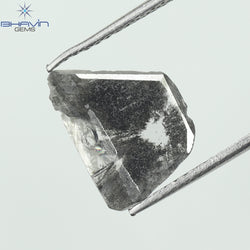 1.07 CT Slice Shape Natural Diamond Salt And Pepper Color I3 Clarity (12.09 MM)