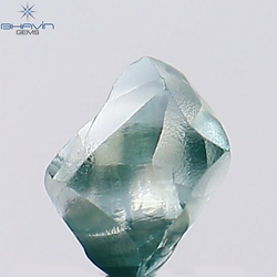0.57 CT, Rough Shape, Natural Diamond, Greenish Blue Color, VS2 Clarity (4.54 MM)