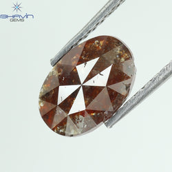 1.45 CT Oval Shape Natural Loose Diamond Brown Color I3 Clarity (9.01 MM)