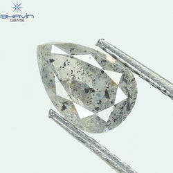 1.03 CT Pear Shape Natural Diamond Salt And pepper Color I3 Clarity (7.61 MM)