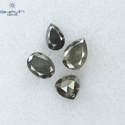 0.83 CT/4 PCS Mix Shape Natural Diamond Salt And Pepper Color I3 Clarity (4.95 MM)