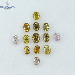 1.09 CT/13 Pcs Oval Shape Natural Diamond Mix Color SI Clarity (3.50 MM)