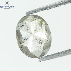 0.78 CT Oval Shape Natural Diamond  Salt And Pepper Color I3 Clarity (6.70 MM)