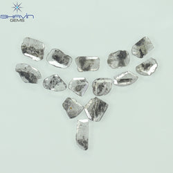 2.60 CT/14 Pcs Slice Shape Natural Diamond Salt And Pepper Color I3 Clarity (7.98 MM)