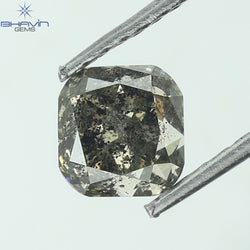 1.11 CT Cushion Shape Natural Loose Diamond Salt And pepper Color I3 Clarity (5.09 MM)