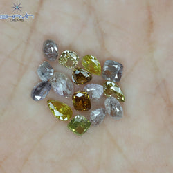 3.04 CT/15 Pcs Mix Shape Natural Diamond Pink Yellow Color I2 Clarity (5.00 MM)