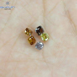 1.23 CT/5 Pcs Cushion Shape Natural Diamond Mix Color SI2 Clarity (3.75 MM)