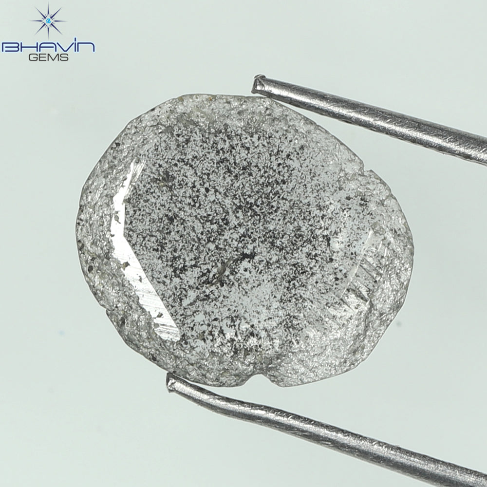 0.92 CT Slice Shape Natural Diamond  Salt And Pepper Color I3 Clarity (10.75 MM)