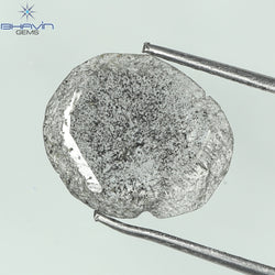 0.92 CT Slice Shape Natural Diamond  Salt And Pepper Color I3 Clarity (10.75 MM)