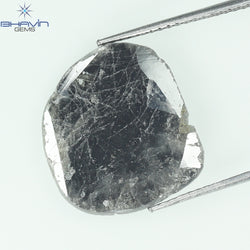 5.27 CT Slice Shape Natural Diamond Salt And Pepper Color I3 Clarity (16.50 MM)