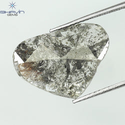3.50 CT Heart Slice Shape Natural Diamond Salt And Pepper Color I3 Clarity (14.31 MM)