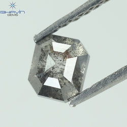 0.61 CT Emerald Shape Natural Loose Diamond Salt And pepper Color I3 Clarity (4.77 MM)
