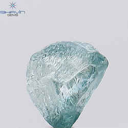0.62 CT, Rough Shape, Natural Diamond, Greeninsh Blue Color, SI1 Clarity (5.37 MM)