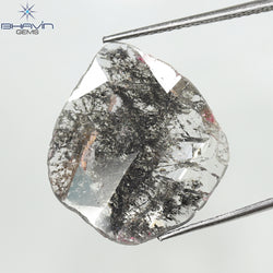 3.67 CT Pear Slice Shape Natural Diamond Salt And Pepper Color I3 Clarity (17.07 MM)