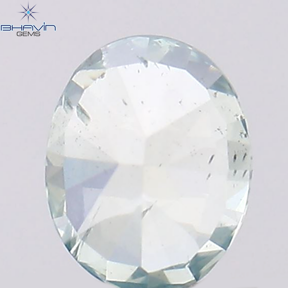 0.18 CT Oval Shape Natural Diamond Greenish Blue Color SI2 Clarity (3.87 MM)