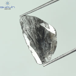1.98 CT Slice Shape Natural Diamond Salt And Pepper Color I3 Clarity (14.50 MM)