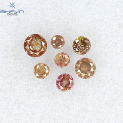0.09 CT/7 Pcs Round Shape Natural Loose Diamond Pink Color I3 Clarity (1.75 MM)