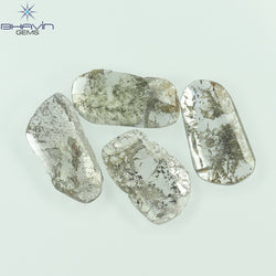 2.43 CT/4 Pcs Slice Shape Natural Diamond Salt And Pepper Color I3 Clarity (11.80 MM)