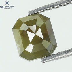 0.68 CT Radiant Shape Natural Loose Diamond Gray Yellow Color I3 Clarity (5.12 MM)