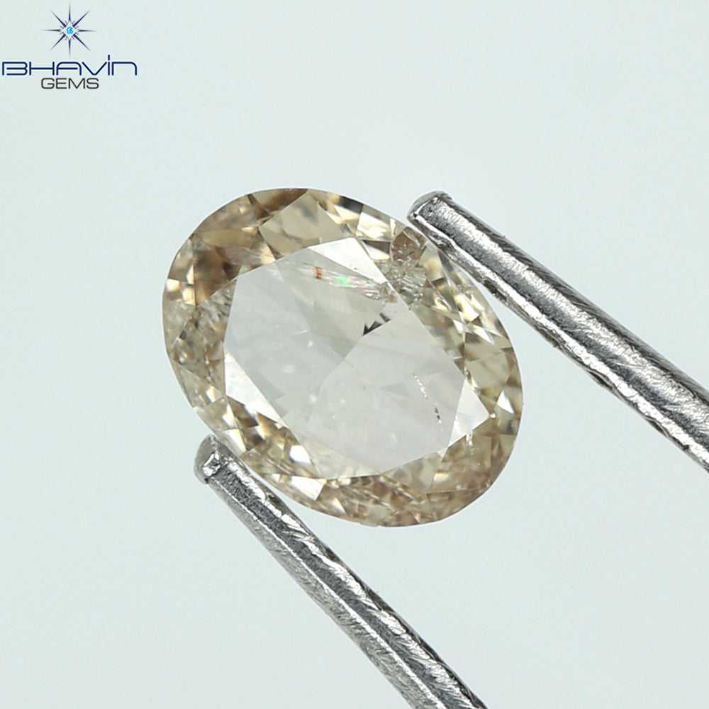 0.29 CT Oval Shape Natural Diamond Brown Pink Color I1 Clarity (4.97 MM)