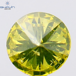 0.16 CT Round Shape Natural Diamond Green Yellow Color SI1 Clarity (3.50 MM)