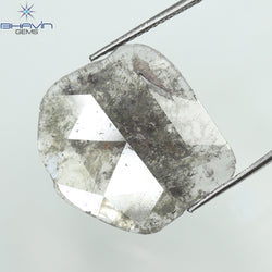 5.25 CT Slice Shape Natural Diamond Salt And Pepper Color I3 Clarity (18.23 MM)