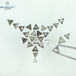 2.84 CT/45 Pcs Triangle Shape Natural Loose Diamond Salt And Pepper Color I3 Clarity (2.80 MM)