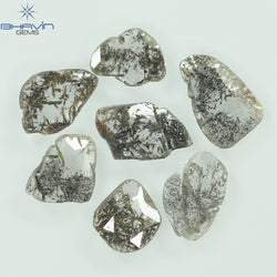 2.23 CT/7 Pcs Slice Shape Natural Diamond Salt And Pepper Color I3 Clarity (9.06 MM)