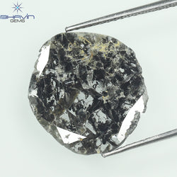 2.98 CT Slice Shape Natural Diamond Salt And Pepper Color I3 Clarity (16.00 MM)