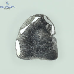 1.39 CT Slice Shape Natural Diamond Salt And Pepper Color I3 Clarity (10.77 MM)