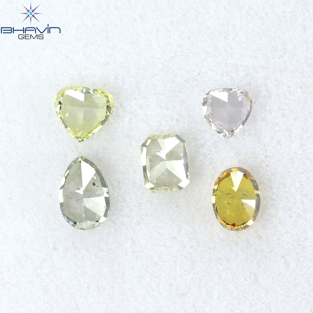 0.70 CT/5 Pcs Mix Shape Natural Diamond Mix Color VS2 Clarity (4.10 MM)