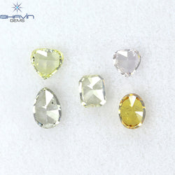 0.70 CT/5 Pcs Mix Shape Natural Diamond Mix Color VS2 Clarity (4.10 MM)