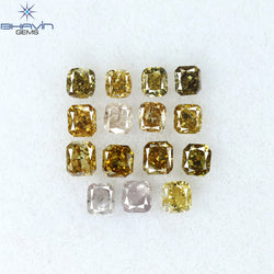 1.93 CT/15 Pcs Cushion Shape Natural Diamond Mix Color SI Clarity (3.30 MM)