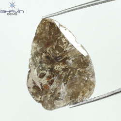 5.82 CT Slice Shape Natural Loose Diamond Brown Color I3 Clarity (20.36 MM)