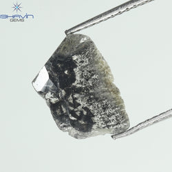 1.11 CT Slice Shape Natural Diamond Salt And Pepper Color I3 Clarity (12.11 MM)