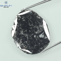 6.38 CT Slice Shape Natural Diamond Salt And Pepper Color I3 Clarity (22.00 MM)