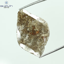 5.26 CT Slice Shape Natural Loose Diamond Brown Color I3 Clarity (23.05 MM)
