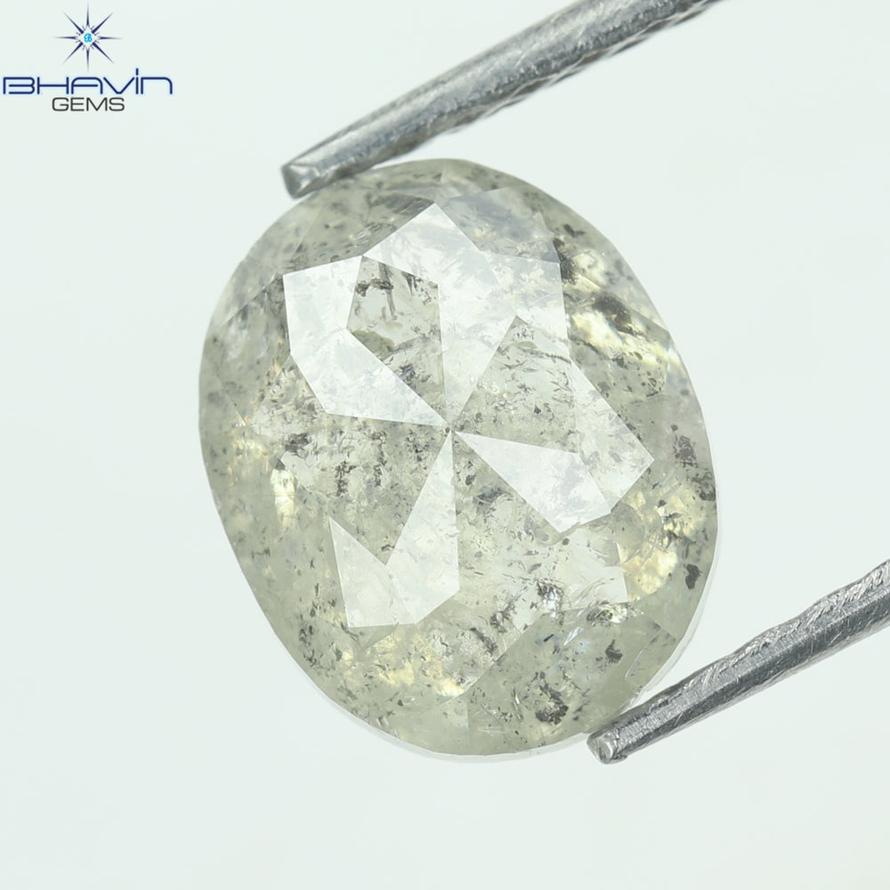 1.79 CT Oval Shape Natural Diamond Salt And Pepper Color I3 Clarity (7.90 MM)