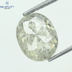 1.79 CT Oval Shape Natural Diamond Salt And Pepper Color I3 Clarity (7.90 MM)