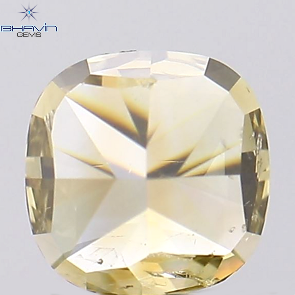 0.51 CT Cuhion Shape Natural Diamond Green Yellow (Chameleon) Color SI2 Clarity (4.43 MM)