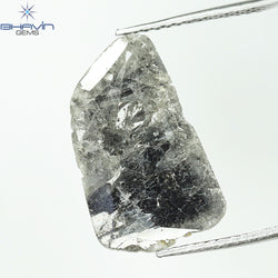 3.06 CT Slice Shape Natural Diamond Salt And Pepper Color I3 Clarity (17.50 MM)