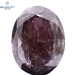 0.70 CT Oval Shape Natural Diamond Pink Color I3 Clarity (6.75 MM)