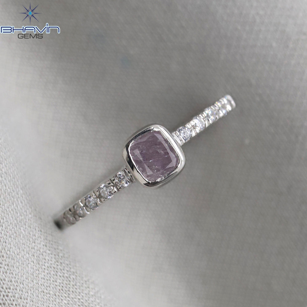 Cushion Diamond Natural Diamond Ring Pink Color Gold Ring Engagement Ring