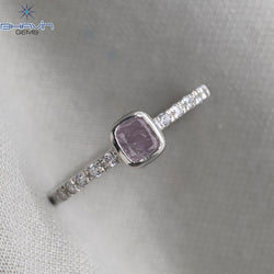 Cushion Diamond Natural Diamond Ring Pink Color Gold Ring Engagement Ring