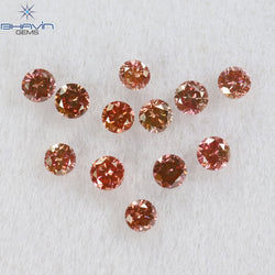 0.40 CT/12 Pcs Round Shape Natural Loose Diamond Pink Color SI Clarity (2.15 MM)