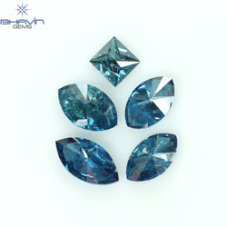 0.48 CT/5 PCS Marquise Diamond Natural Diamond Blue Diamond I2 Clarity (4.44 MM)