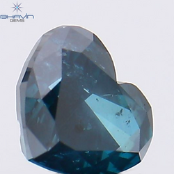 0.29 CT Heart Shape Natural Diamond Blue Color SI2 Clarity (4.22 MM)