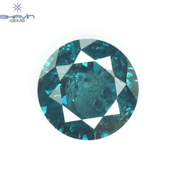 0.32 CT Round Diamond Natural Diamond Blue Color I3 Clarity (4.46 MM)