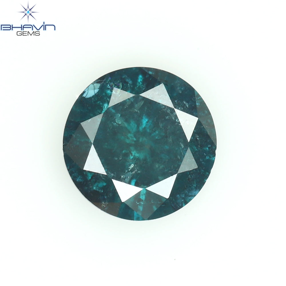 0.40 CT Round Diamond Natural Diamond Blue Color I3 Clarity (4.66 MM)